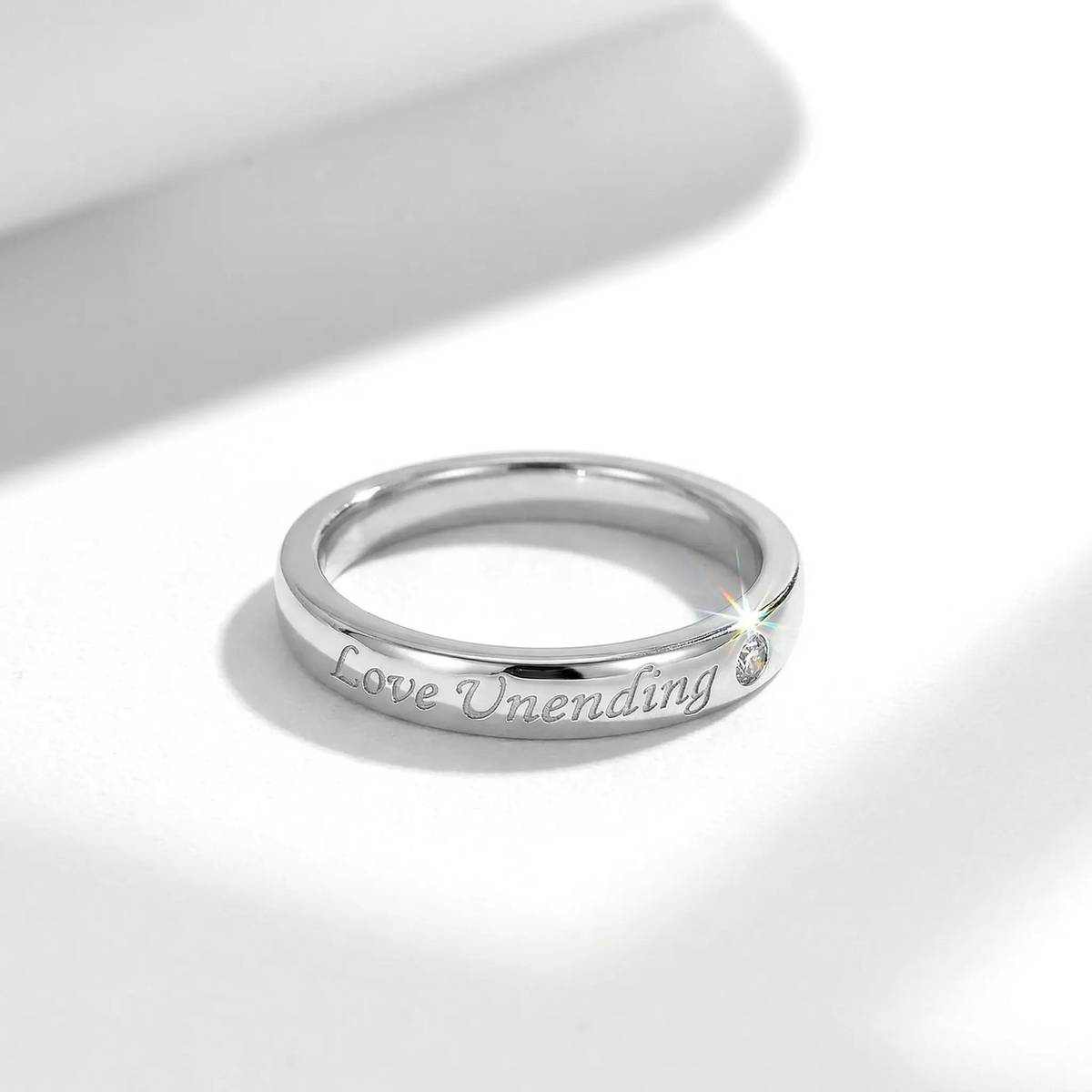 FX39298款S925银镀18K金love unending无尽的爱MoissaniteRing0.035ct