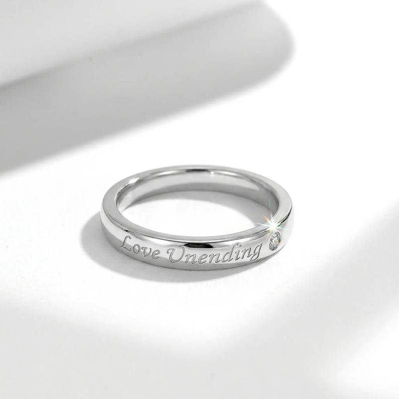 FX39298款S925银镀18K金love unending无尽的爱MoissaniteRing0.035ct