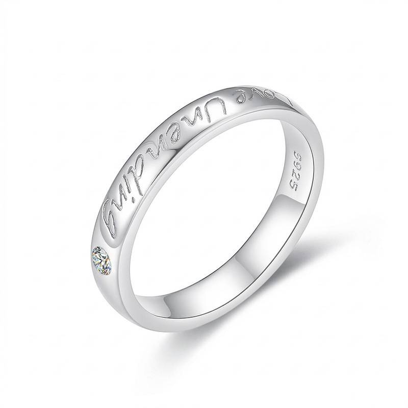 FX39298款S925银镀18K金love unending无尽的爱MoissaniteRing0.035ct