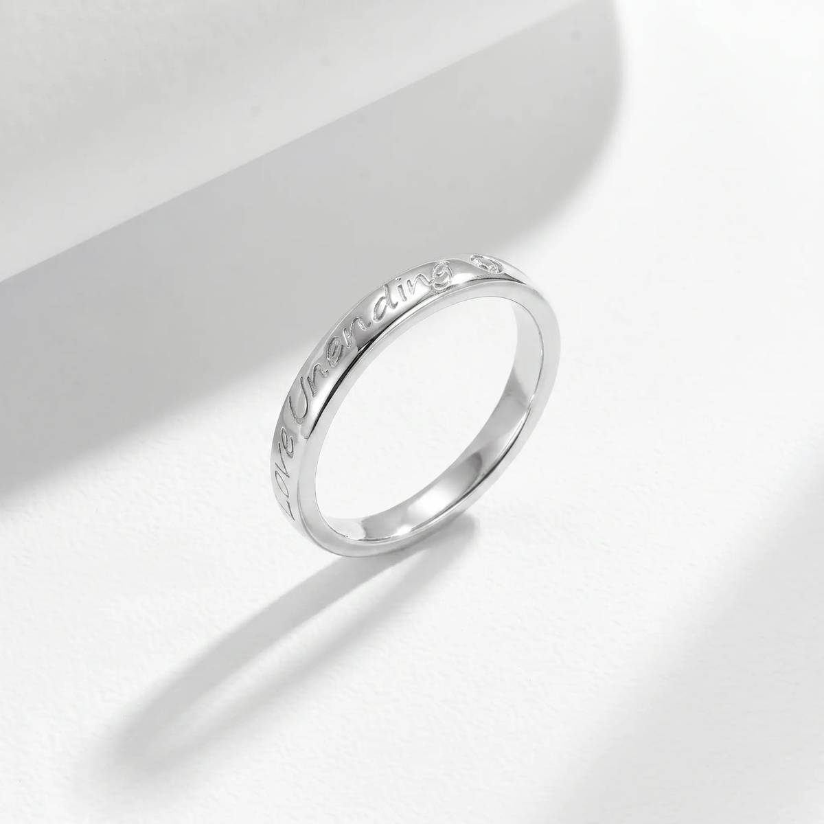 FX39298款S925银镀18K金love unending无尽的爱MoissaniteRing0.035ct