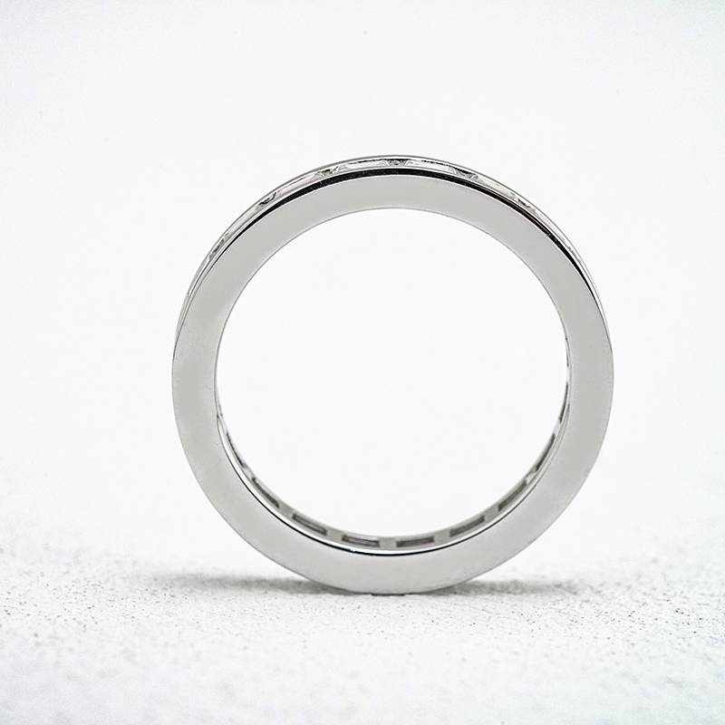 R3-0642星河之光款S925银镀18K白金长方形Moissanite满镶排戒2.2ct