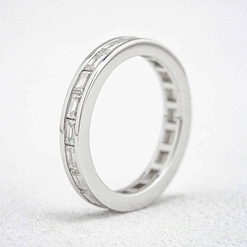 R3-0642星河之光款S925银镀18K白金长方形Moissanite满镶排戒2.2ct