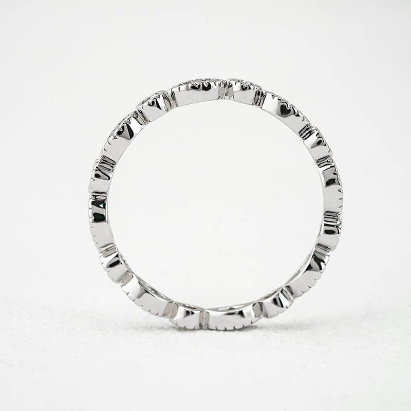 R3-0674天马行空款S925银镀18K白金圆形Moissanite排戒0.4ct