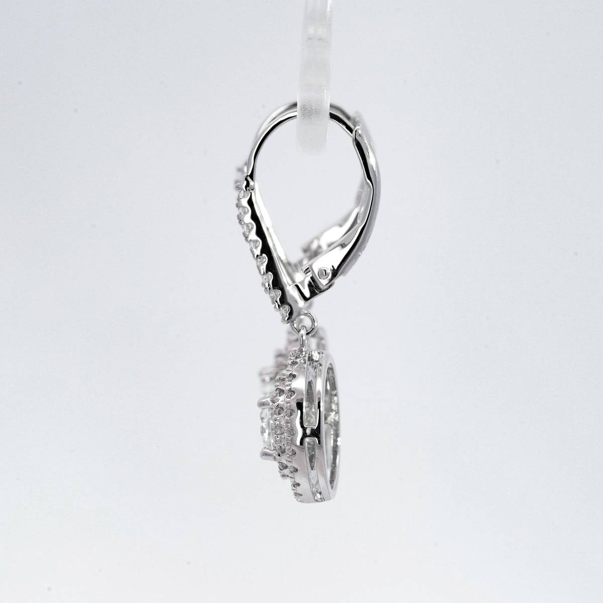 SME3-0150圆舞涟漪款S925银镀18K白金圆形Moissanite满镶吊款耳环主石0.6ct*2
