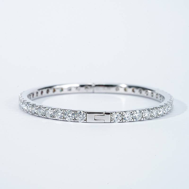 SMB3-0026昼夜奇缘款S925银镀18K金Moissanite蛋形手镯4.0mm/粒