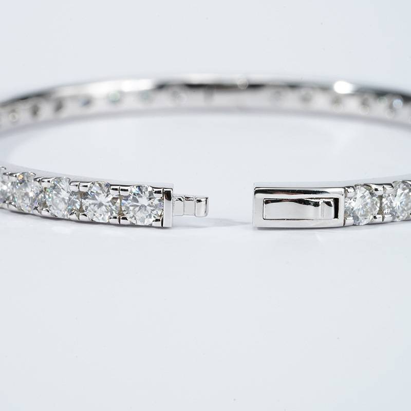 SMB3-0026昼夜奇缘款S925银镀18K金Moissanite蛋形手镯4.0mm/粒