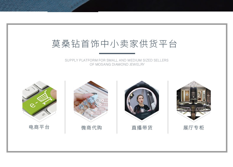 EM4007E星环绮梦款S925银镀18K白金圆形莫桑钻耳勾耳环0.5ct*2/1.0ct*2 - 2