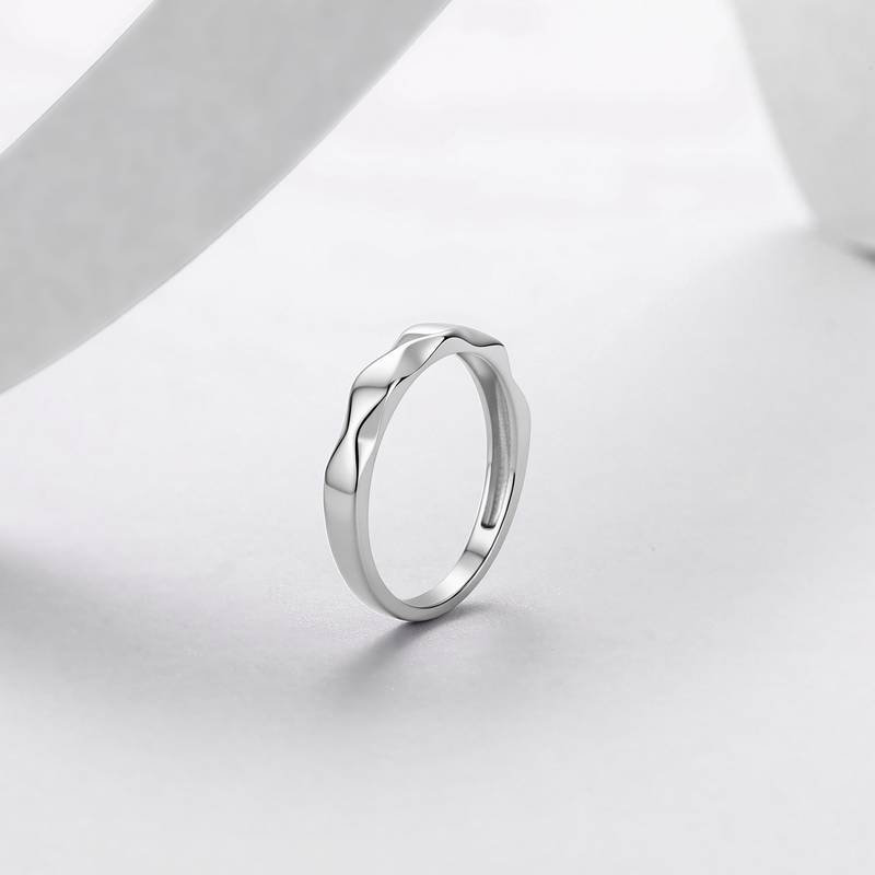 R52617款银镀18K白金圆形莫桑钻轻奢对戒0.19ct