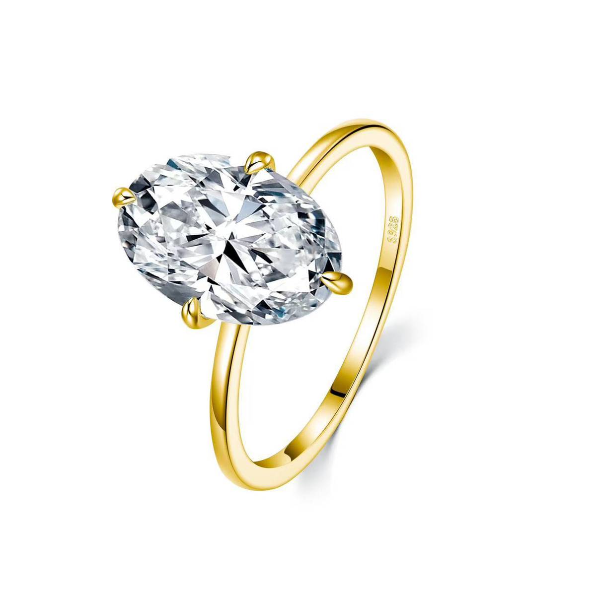 SR0649203款S925银镀18K金莫桑钻轻奢鸽子蛋女戒主石12*8mm/4.5ct