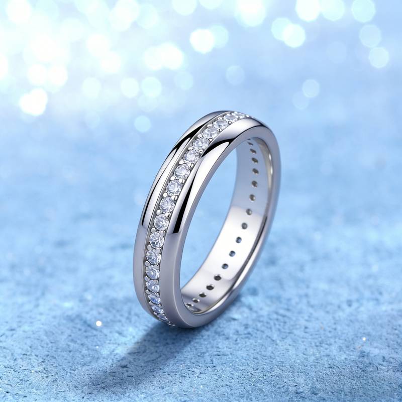 SR0269002款S925银镀18K金莫桑钻浩渺星河女戒0.54ct