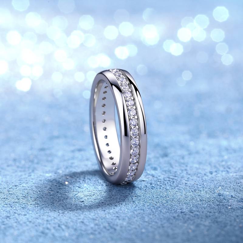 SR0269002款S925银镀18K金莫桑钻浩渺星河女戒0.54ct