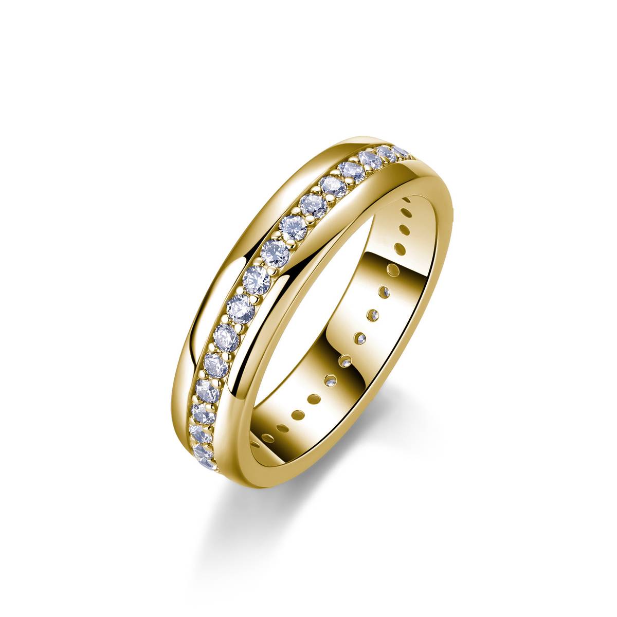 SR0269002款S925银镀18K金莫桑钻浩渺星河女戒0.54ct