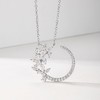 MP0110款S925银镀18K白金莫桑钻星月繁花项链2.37ct 2