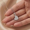 MP0154款S925银镀18K白金莫桑钻爱心项链0.22ct 4