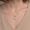 MP0154款S925银镀18K白金莫桑钻爱心项链0.22ct 5