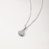 MP0154款S925银镀18K白金莫桑钻爱心项链0.22ct 3