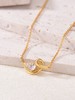 MP0044款S925银镀18K白金梨形莫桑钻缠绕线项链0.8ct 3