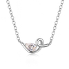 MP0044款S925银镀18K白金梨形莫桑钻缠绕线项链0.8ct 1