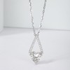 MP0153款S925银镀18K白金心形莫桑钻三角藏心项链1.09ct 2