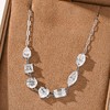 MP0078款S925银镀18K白金多形莫桑钻微笑项链6.8ct 2