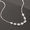 MP0078款S925银镀18K白金多形莫桑钻微笑项链6.8ct 5