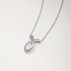 MP0118款S925银镀18K白金蛋形莫桑钻交织项链1.0ct 5