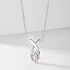 MP0118款S925银镀18K白金蛋形莫桑钻交织项链1.0ct 2