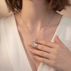 MP0123款S925银镀18K白金心形莫桑钻双海豚项链1.2ct 4