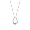 MP0119款S925银镀18K白金圆形双层椭圆环莫桑钻项链0.84ct 1