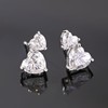 ME0072款S925银镀18K白金心形莫桑钻耳钉2.8ct 4