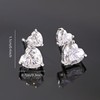 ME0072款S925银镀18K白金心形莫桑钻耳钉2.8ct 5