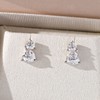 ME0072款S925银镀18K白金心形莫桑钻耳钉2.8ct 2