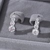 ME0057款S925银镀18K白金星河渐变四钻莫桑钻耳环3.32ct 2