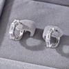 ME0070款S925银镀18K白金祖母绿形莫桑钻耳环3.0ct 2
