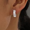 ME0065款S925银镀18K白金公主方莫桑钻耳环2.4ct 5