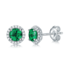 35S S925 silver plated 18White Gold Round cultivated Emerald earrings 0.5ct * 2 1