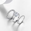 R52535-5ct S925 Silver Plated 18White Gold Oval CutMoissanite Three Piece Bridal Set Main Stone 2.5ct/5.0ct 3
