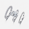 R52535-5ct S925 Silver Plated 18White Gold Oval CutMoissanite Three Piece Bridal Set Main Stone 2.5ct/5.0ct 2