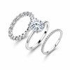 R52535-5ct S925 Silver Plated 18White Gold Oval CutMoissanite Three Piece Bridal Set Main Stone 2.5ct/5.0ct 1