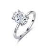 R52535-5ct S925 Silver Plated 18White Gold Oval CutMoissanite Three Piece Bridal Set Main Stone 2.5ct/5.0ct 5
