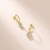 SE0809501款S925银镀18K金莫桑钻轻奢梨形吊钻耳环1.6ct 3