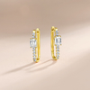 SE0814201款S925银镀18K白金祖母绿切莫桑钻几何形耳环1.0ct*2 3