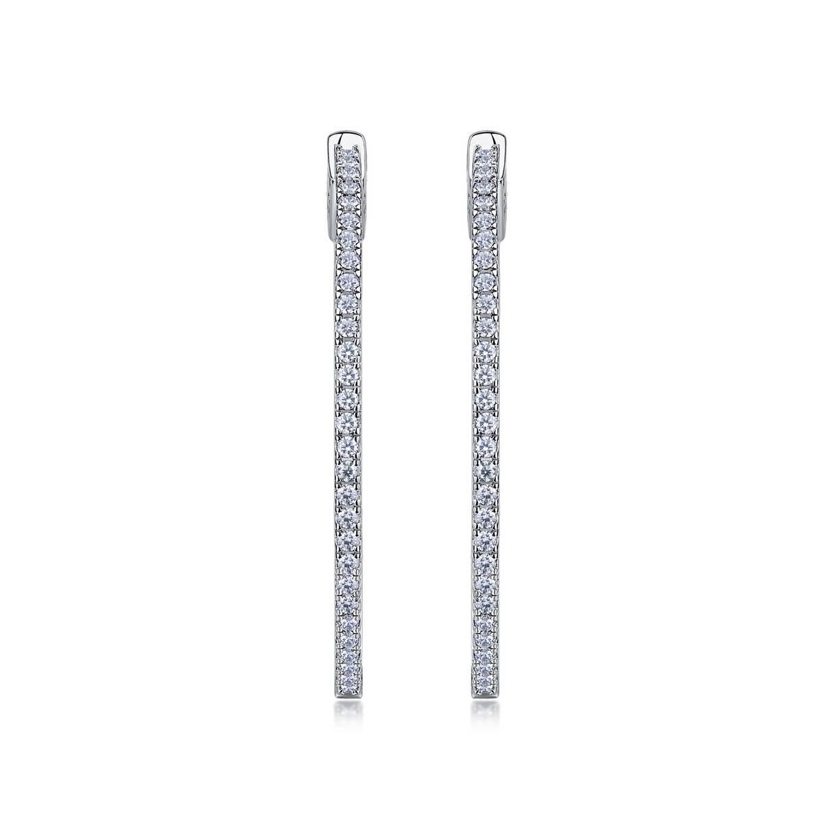 A6-SE0192804-30mm款S925银镀18K白金满镶莫桑钻圈耳环1.1ct