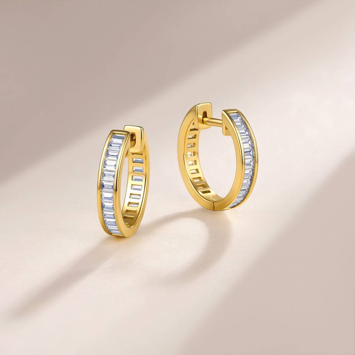 SE0403711款S925银镀18K白金直方莫桑钻满镶耳环2.7ct