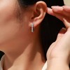A43-BE0212003款S925银镀18K金直方圆形莫桑钻耳环1.4ct 5