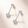 SE0203702款S925银镀18K金满镶莫桑钻心形吊款耳环1.8ct 3