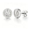 TQE0071 silver plated 18K gold Moissanite Egyptian style hip-hop earrings 0.3ct 2