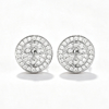 TQE0069 silver plated 18K gold Moissanite cross style hip-hop earrings 0.52ct 2