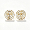 TQE0069 silver plated 18K gold Moissanite cross style hip-hop earrings 0.52ct 1