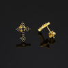 TQE0235 silver plated 18K gold Moissanite cross hip hop earrings 0.36ct 4